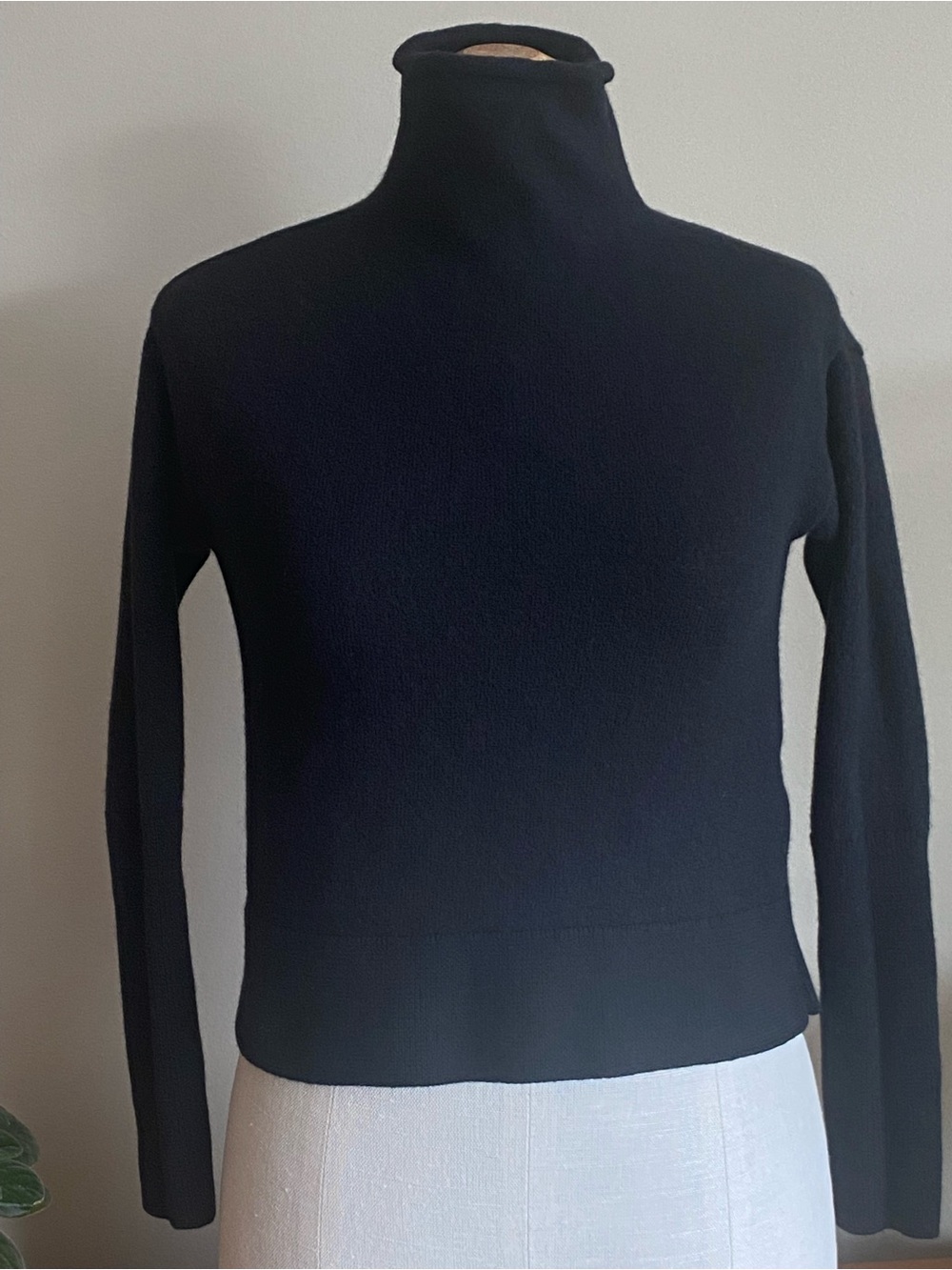 Wilfred black mock turtleneck. 100% merino wool. XS